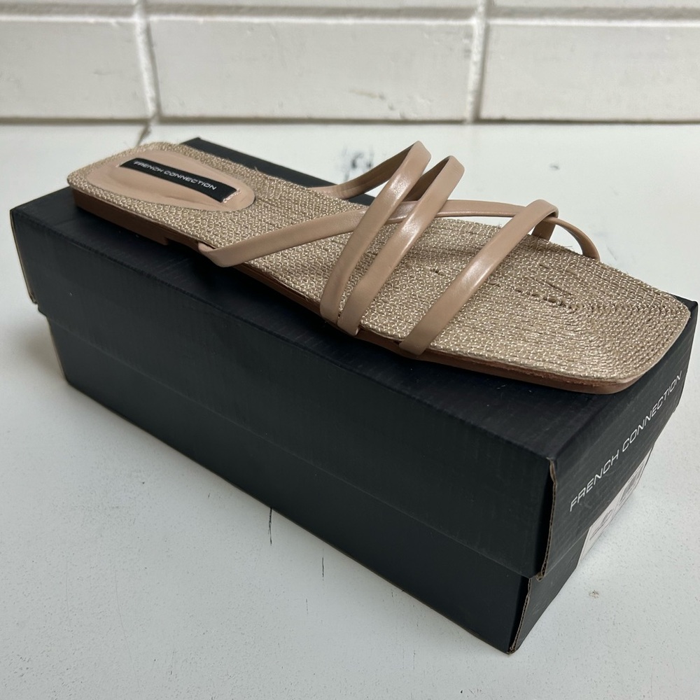 French Connection North West Rope Flat Sandals Size 11 Tan